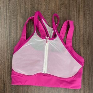 Lululemon pink zip up sports bra